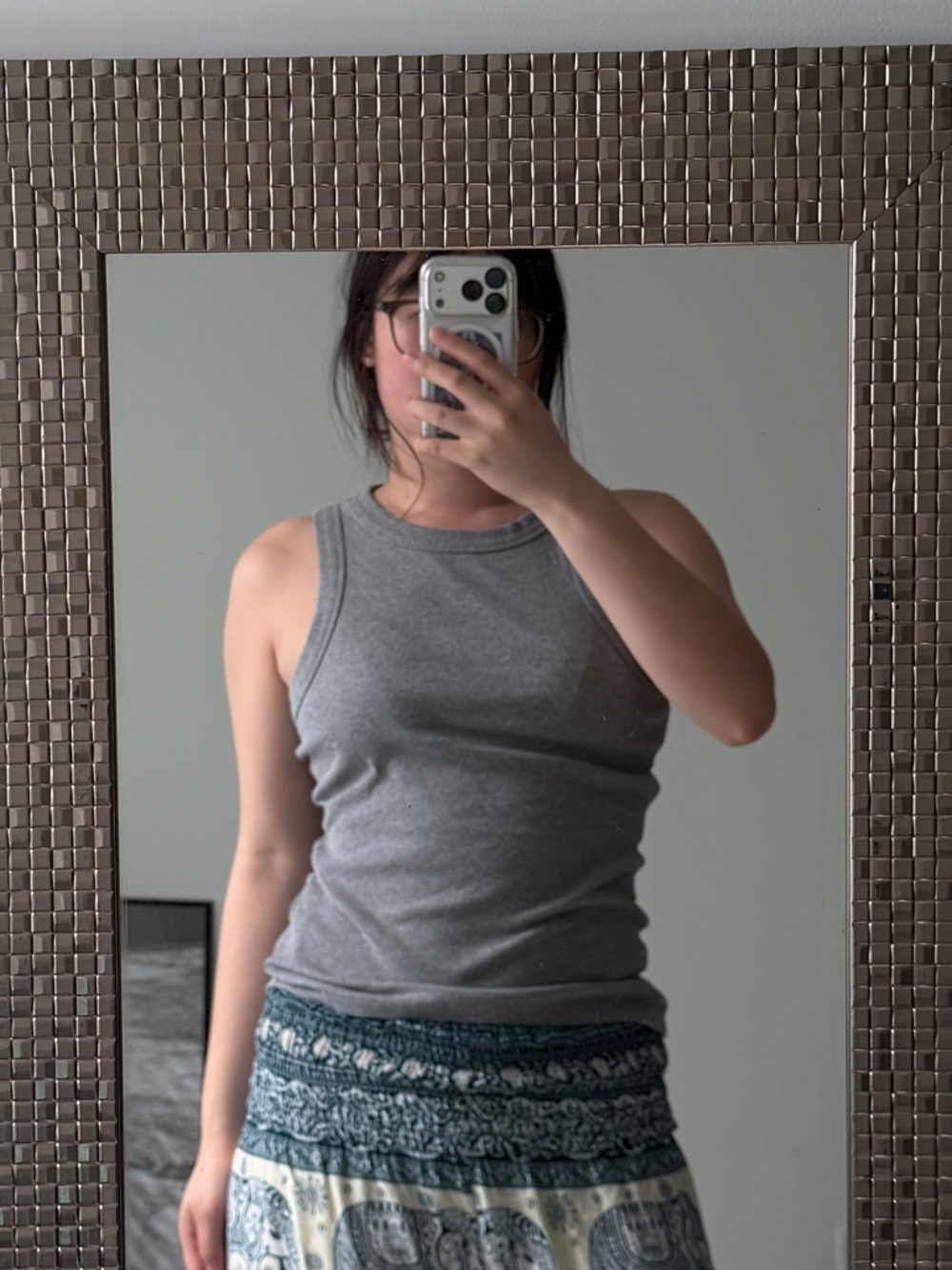 Madewell Heather Gray Ribbed Crewneck Top